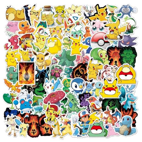 Image of 101Pcs Cartoon Pokemon Stickers in Gift Bag for Suitcase Laptop Computer Water Bottles Car Teens Decal Waterproof Sticker