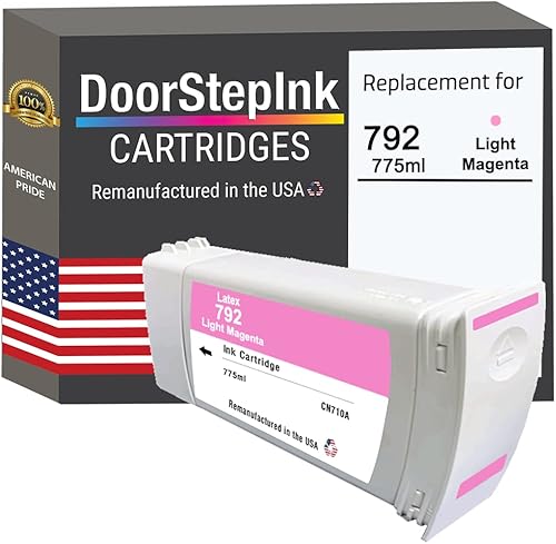 DoorStepInk Recambios de cartucho de tinta remanufacturados en los Estados Unidos para HP 792 magenta claro CN710A para impresoras Latex 210 61 in