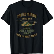 HH-53 Super Jolly Green Giant Helicopter Deaf Veteran Camo T-Shirt