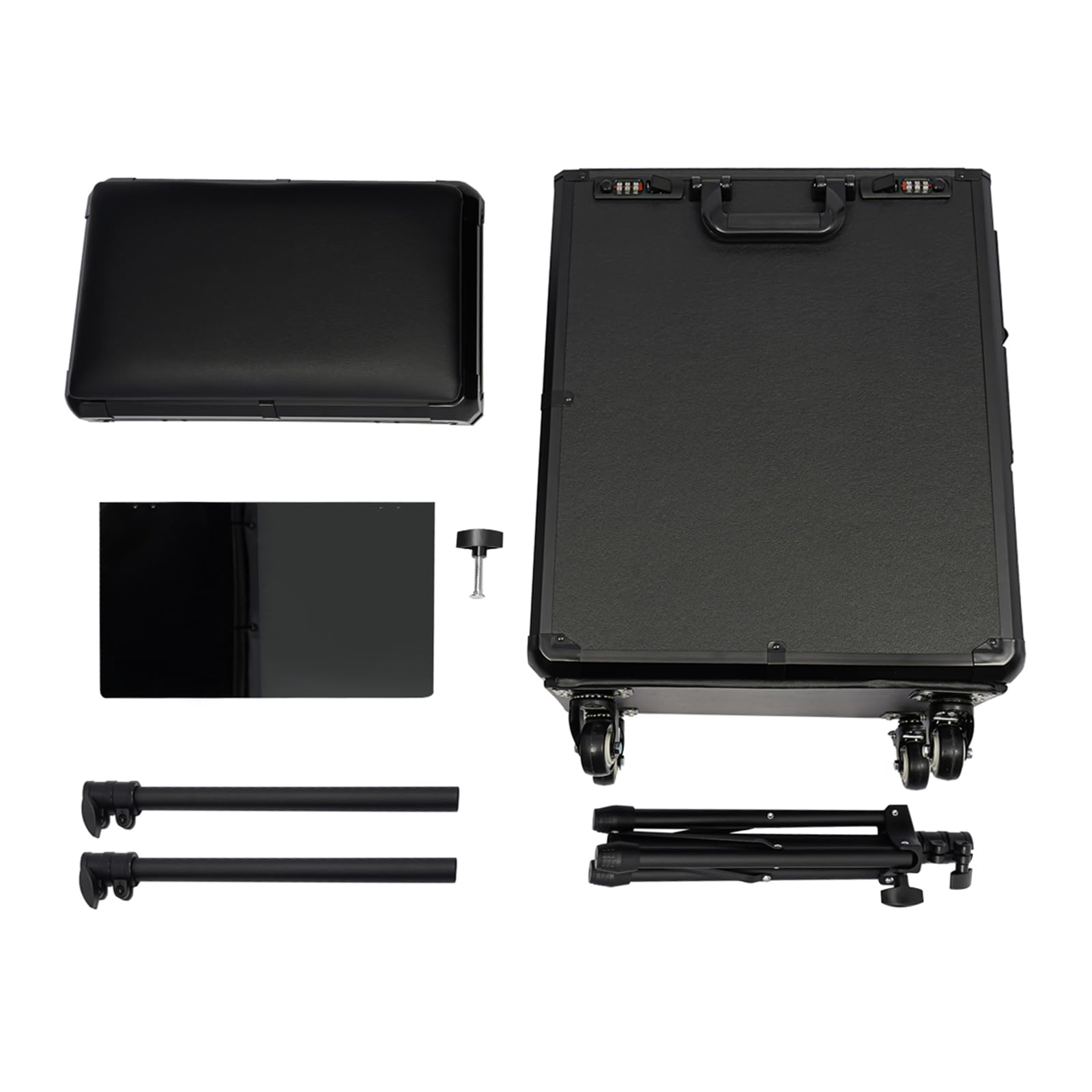 Tattoo Trolley Case Acryl – Makeup Train Case für Mobile Kosmetik Nagelstudio Friseursalon – Rollbarer Organizer für Beauty Tools Profis und unterwegs