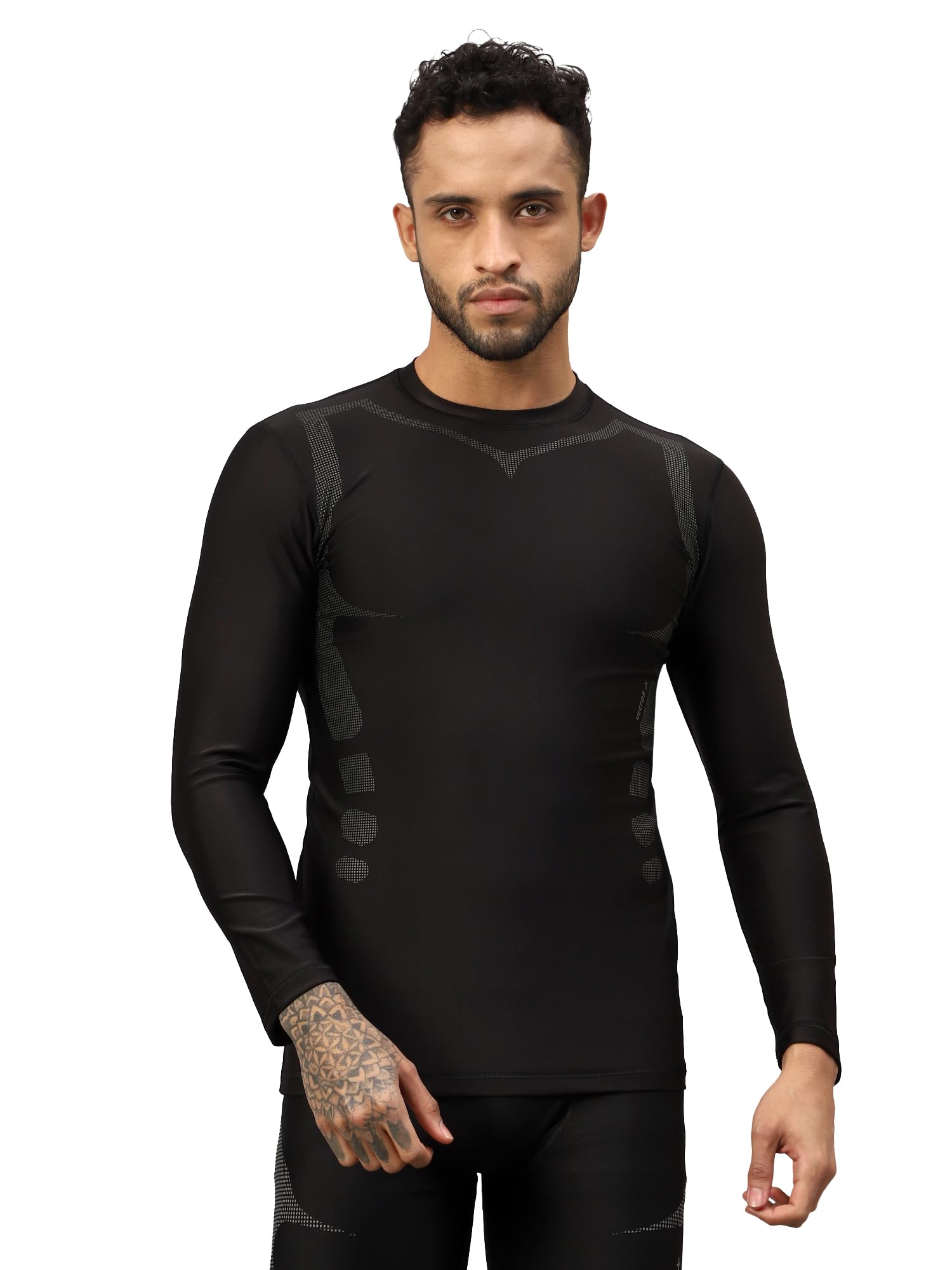 Full Sleeve Mens Compression T-Shirt - Athletic Base Layer Tights for Gym Fitness Cricket Football Badminton Sports Top|Flexi -Fit Fabric, Breathable Material, Muscle Support