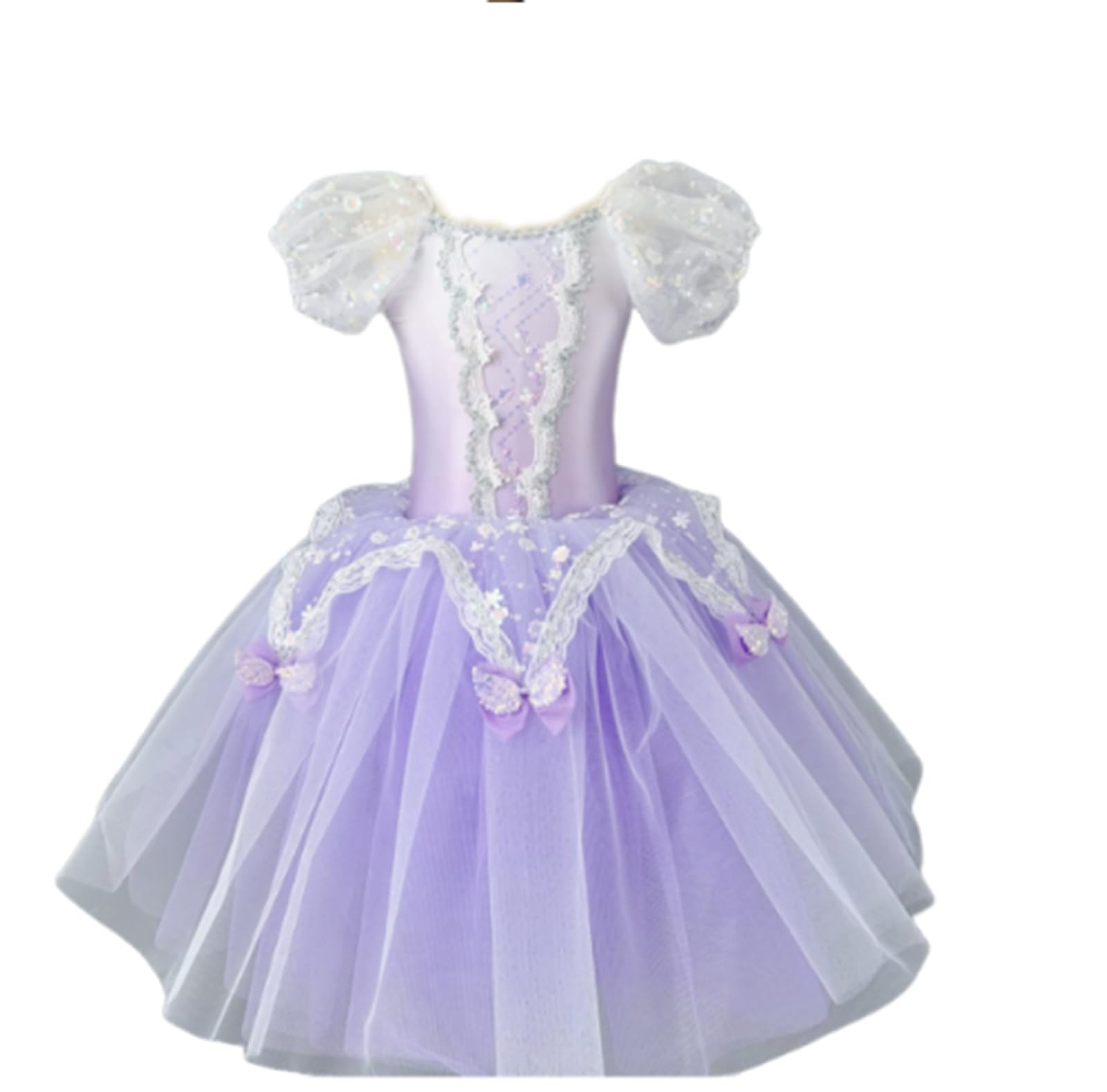 Vestido largo de ballet para niña, falda actuación tutú ballet para niñas