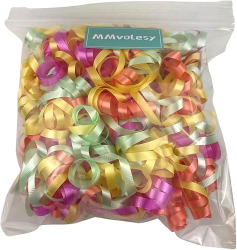 Miniatura 7 de MMvolesy Rizos festivos en rodajas finas, lazos de Navidad, lazo de regalo de Navidad, día de San Valentín, lazos autoadhesivos para regalos,