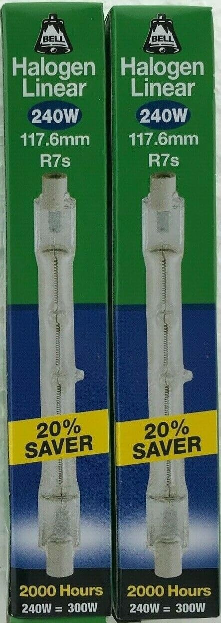 LUXSA Lighting ECO Halogen 230W (300W Equivalent) Linear Light Bulb, White, Pack of 2, R7s, 230 W…