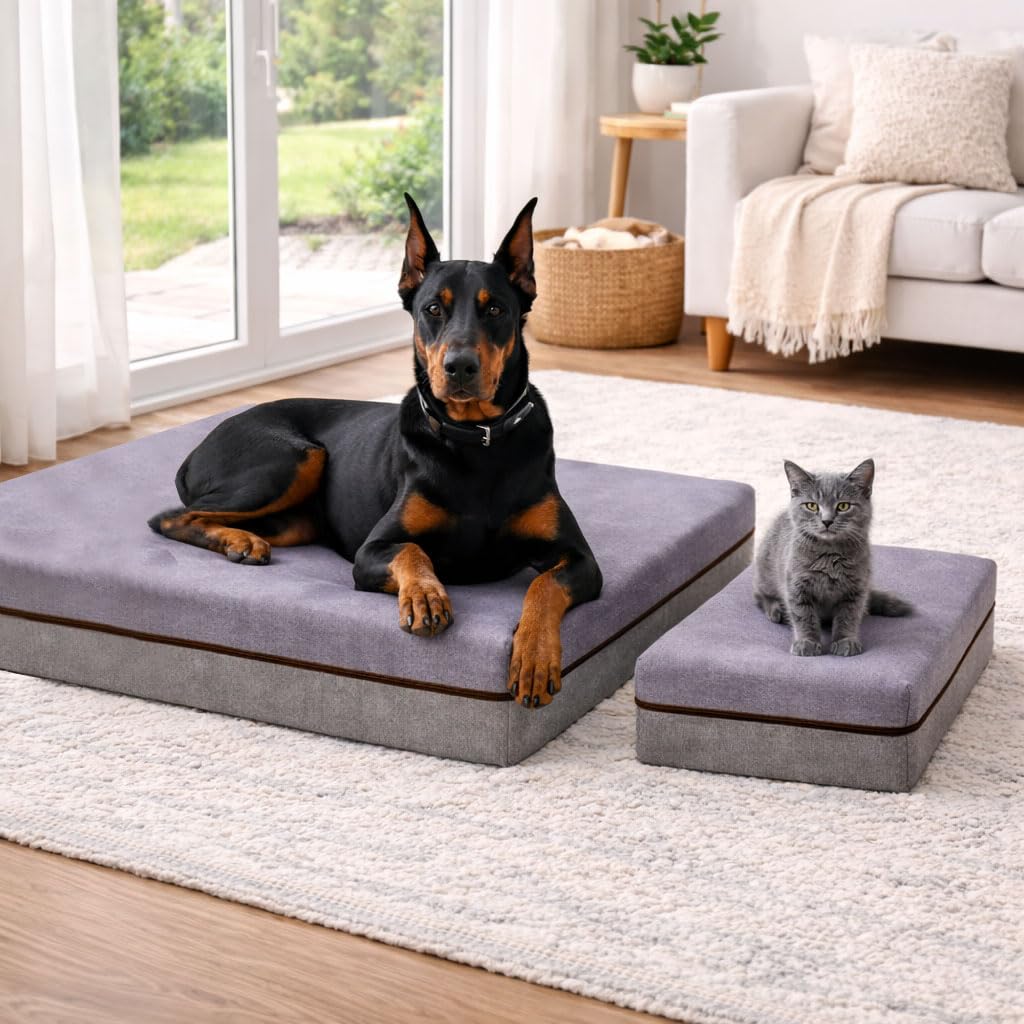 Comfy Line, Caseta para perros de talla mediana – Colchón para perros y gatos, con tejido hipoalergénico desenfundable, transpirable y lavable, cama acolchada 100% Made in Italy – Caseta 75 x 105