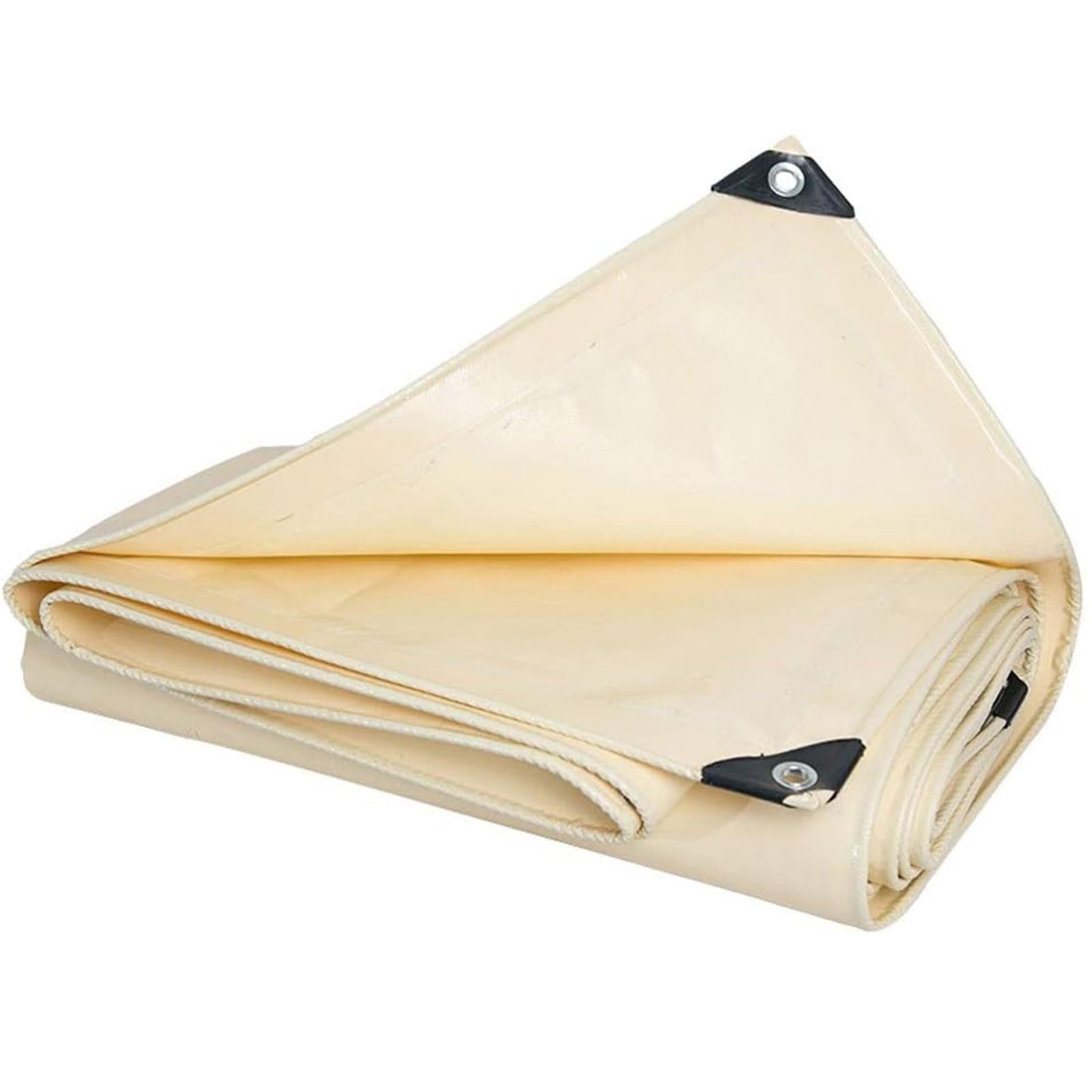 Telone di Copertura Beige Piccolo 1x1,5 m 1,2x1,5 m 1,8x2,4 m 2x3 m 3x4 m Telo con Occhielli Occhielli antiruggine Multiuso, Telo di Fondo, Campeggio, Nautica, Escursionismo (4x4 m