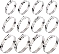 Vista 1 de ISPINNER Juego surtido de abrazaderas de manguera de engranaje helicoidal ajustable de acero inoxidable 304 de 1.063-4.016 in de rango de 2 plateado