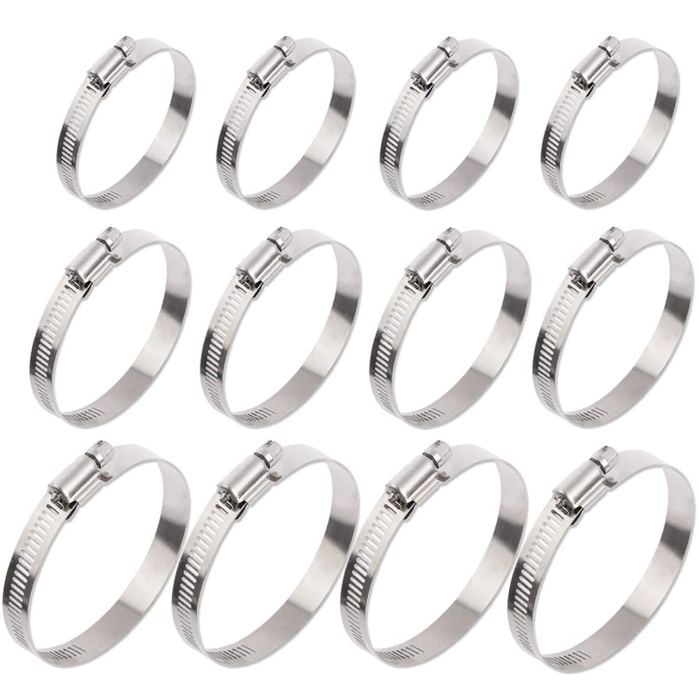 ISPINNER Kit 12 Fascette Stringitubo In Acciaio Inox 304 - Regolabili Da 27 A 102 Mm, Con Vite Senza Fine, Custodia Inclusa - Per Auto, Moto, Idraulica, Barche