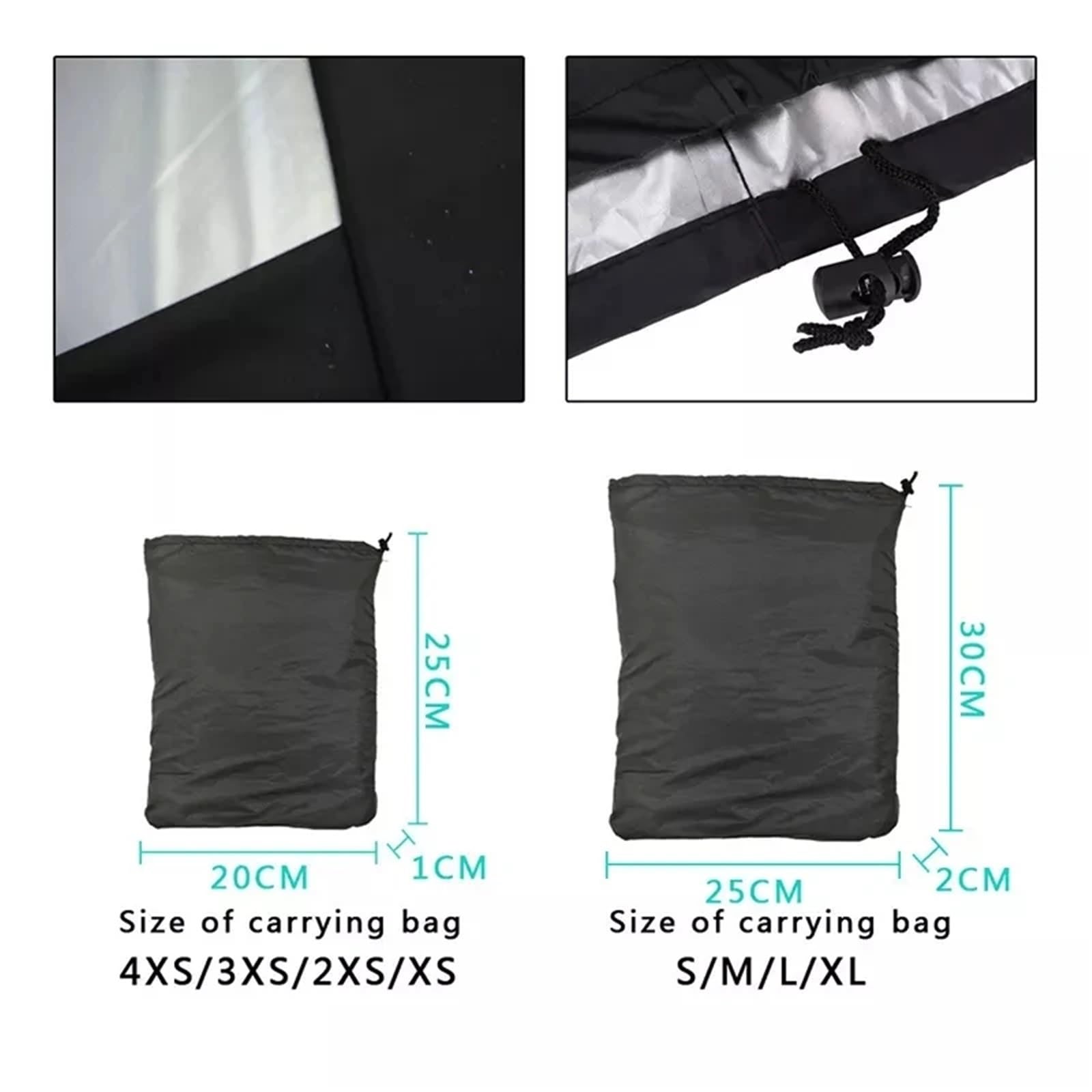 Funda Resistente para Barbacoa, Fundas for Barbacoa, Impermeables, for Exteriores, Varios tamaños, Color Negro(2XS)