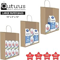 Vista 12 de Qutuus Bolsas de regalo de papel negro con asas, 50 unidades de 8 x 4.5 x 10 pulgadas, bolsa de papel kraft negro con asas a granel para compras
