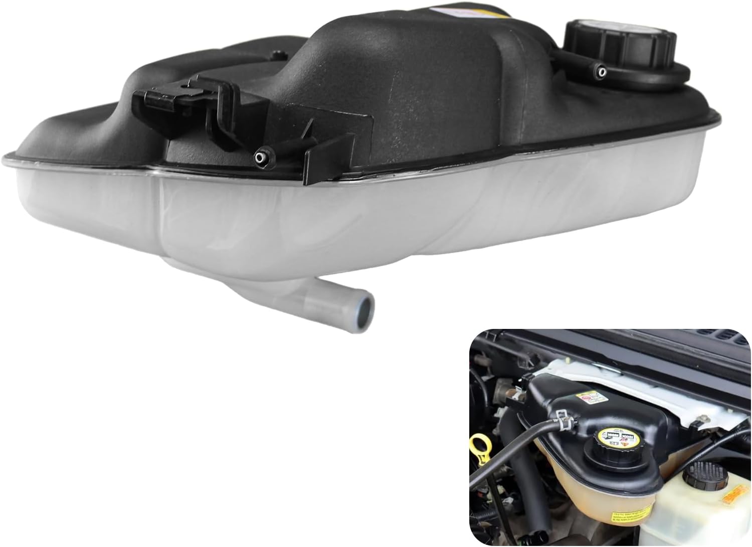 3C3Z8A080AE Coolant Reservoir Tank with Cap Compatible with 2003-2007 Ford Excursion, F-250, F-350, F-450, F-550 Super Duty Replaces# 603-217, 6C3Z8A080B