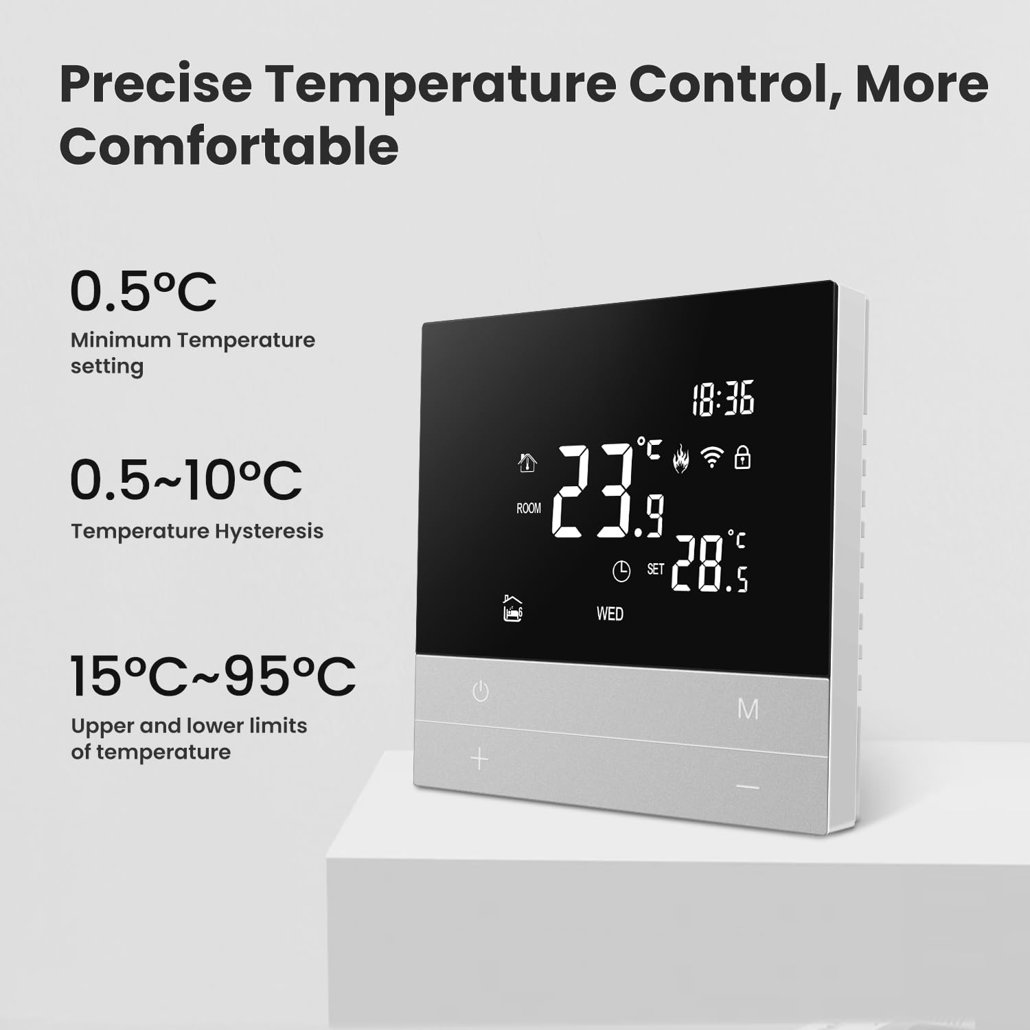 AVATTO Thermostat für Wasser-Fußbodenheizung, Smart WiFi Thermostat, programmierbarer Raumthermostat, kompatibel mit Alexa & Google Home, Fernbedienung über AVATTO-App oder Smart-Life-App
