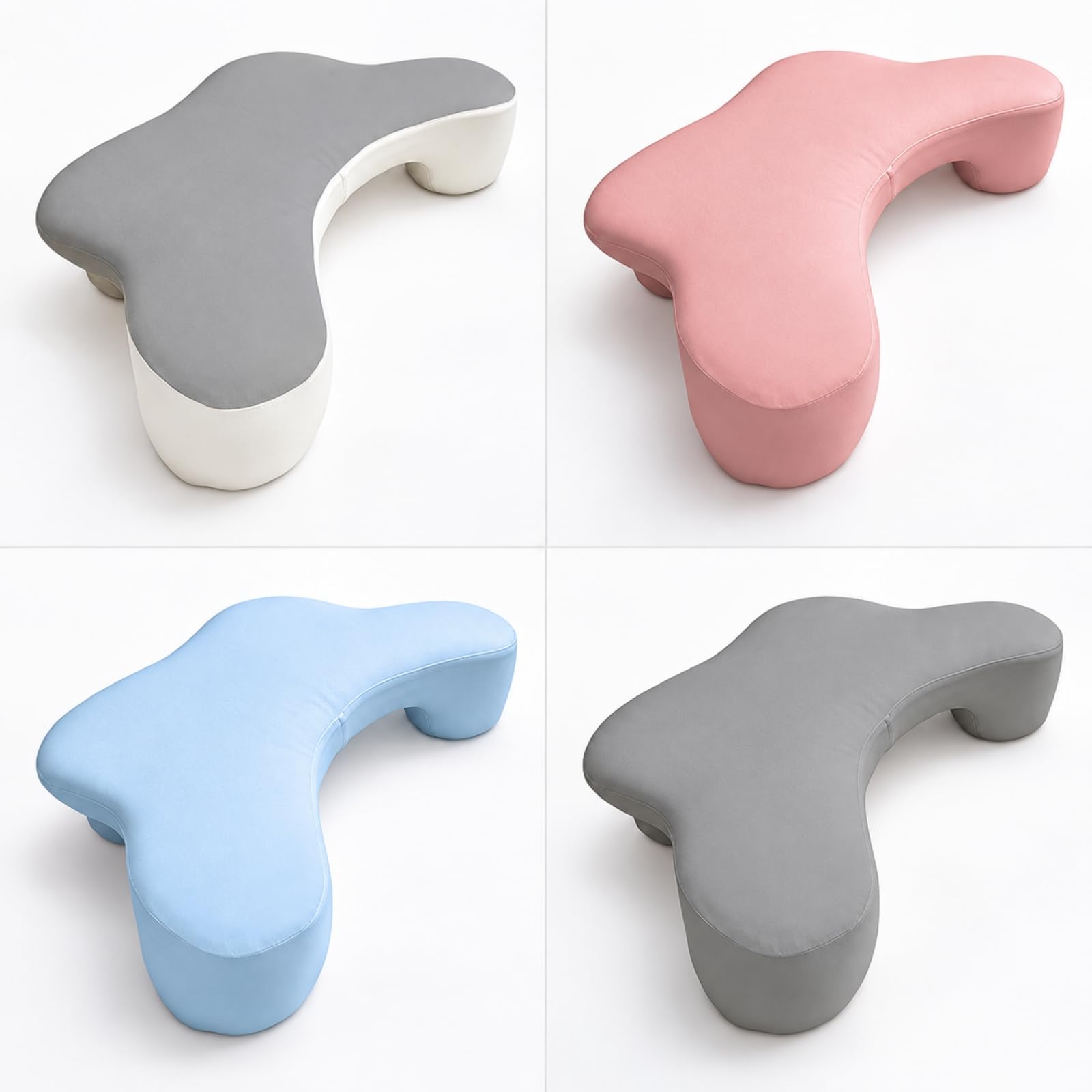 Ronyme Almohada para Dormir Lado Contorneada Soporte Medio Almohada Cervical Espuma Viscoelástica para Adultos, Gris