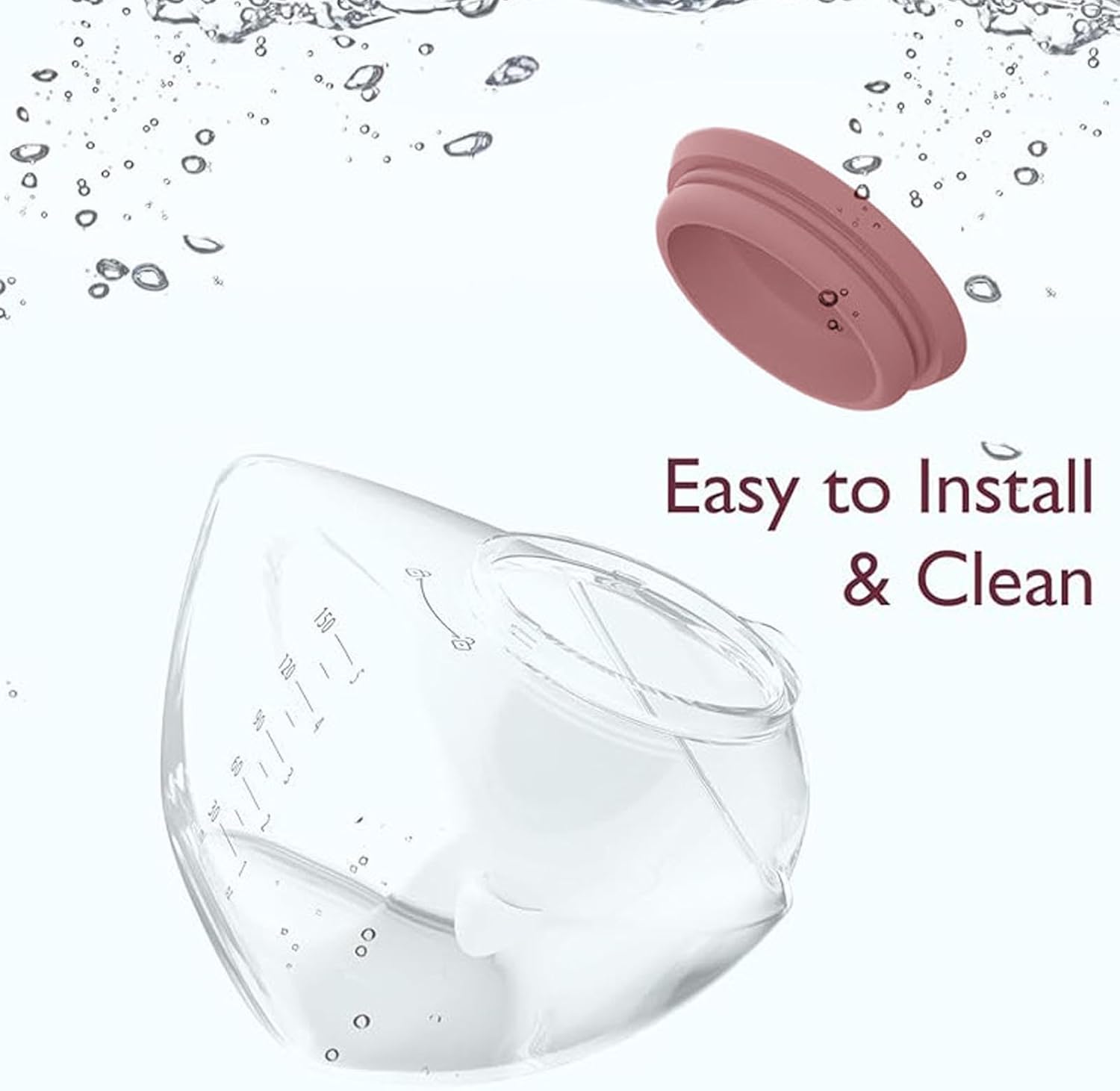Breastpump Accessories Replacement, 150ml Milk Storage Bottles with Silicone Nipple Ruler, Leak Proof Design