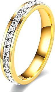 خاتم خطوبة من فولاذ مقاوم للصدأ مطلي بالذهب عيار 18 قيراط، خاتم خطوبة للزفاف والحب الخالد والذكرى السنوية والوعد، خواتم ذهبية للنساء من جوليا ستور