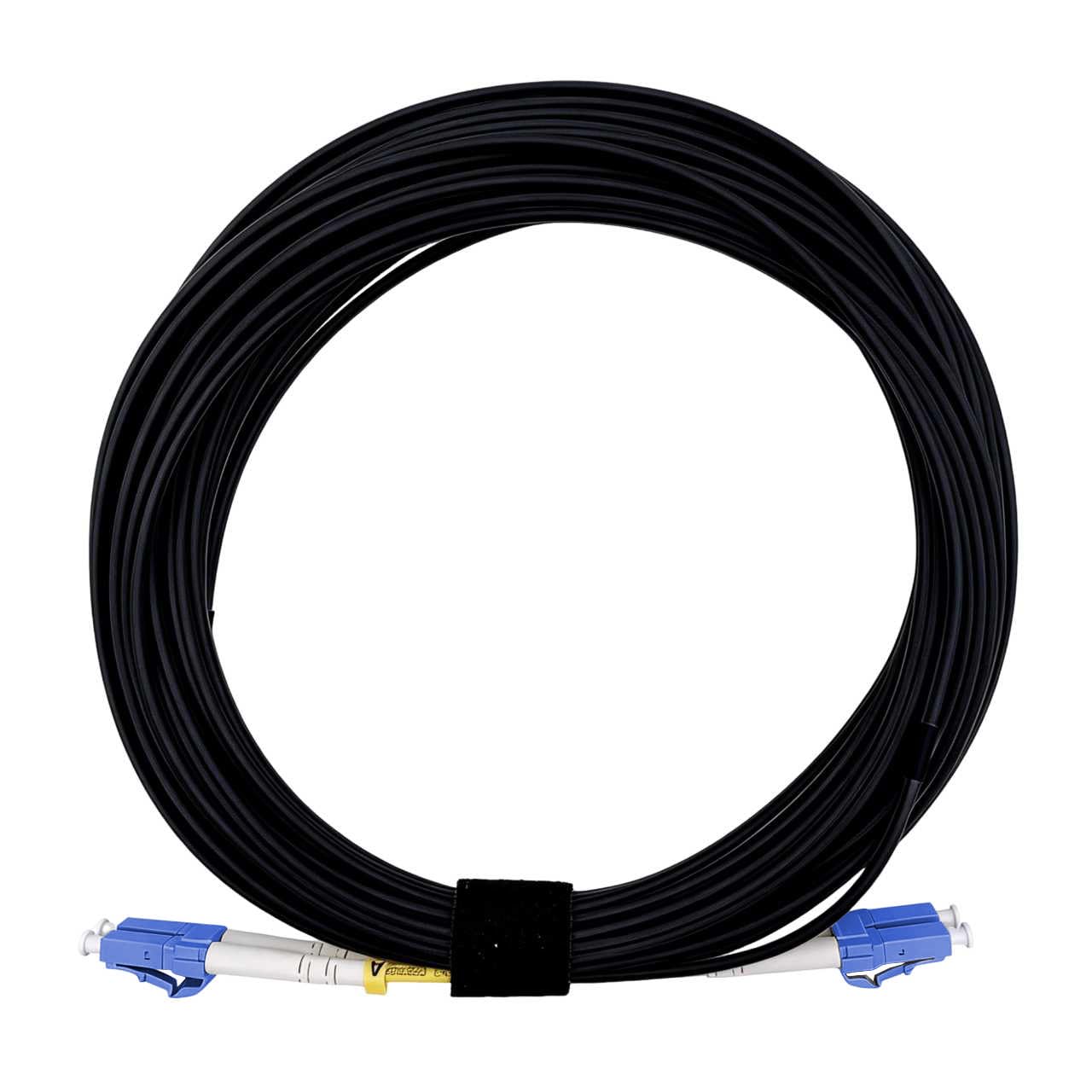 200m Câble Fibre Optique LC UPC vers LC UPC OS2 Duplex Monomode 9/125 µm LSZH Noir 5mm Faible Atténuation pour Routeur ONT et Centre de Données