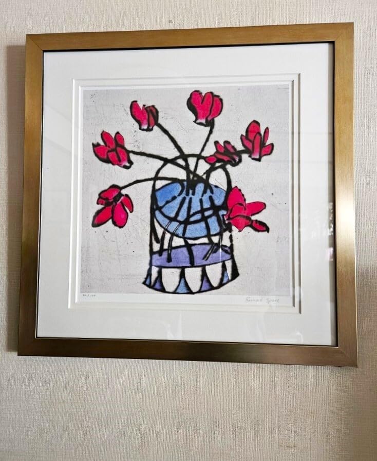 リチャード・スペア 版画 「日本の花器とゆり」 治っ