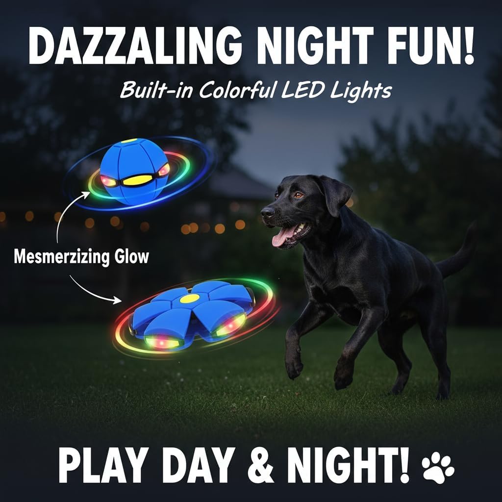 Magic Bouncing Ball, Childrens Bouncing Ball Magic, Parent-Child Interaction, Dual Form Freely Switchable, for Large Small Medium Dogs, with 6 Light