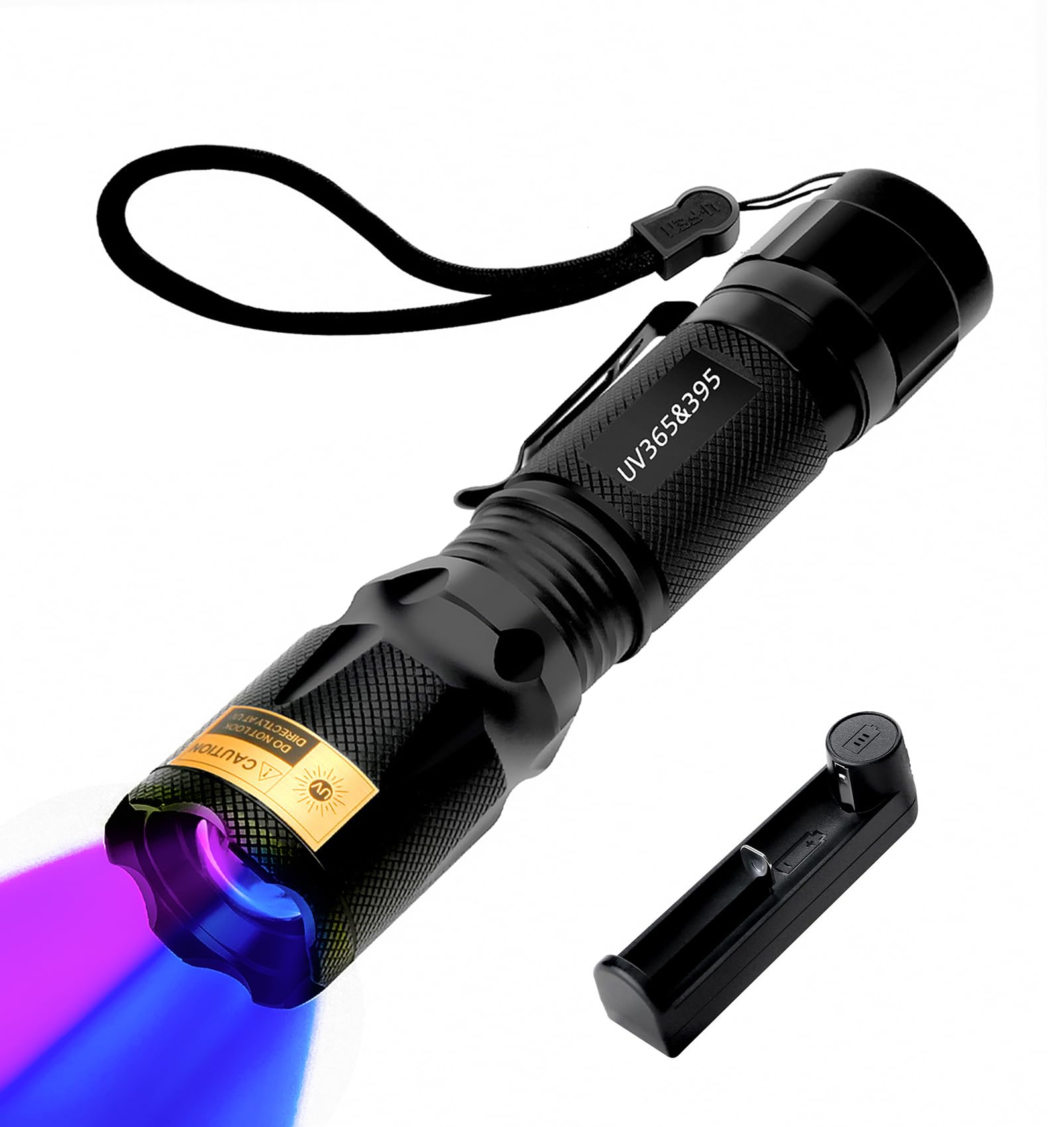HSXMN Lanterna UV com bateria recarregável, detector de luz negra