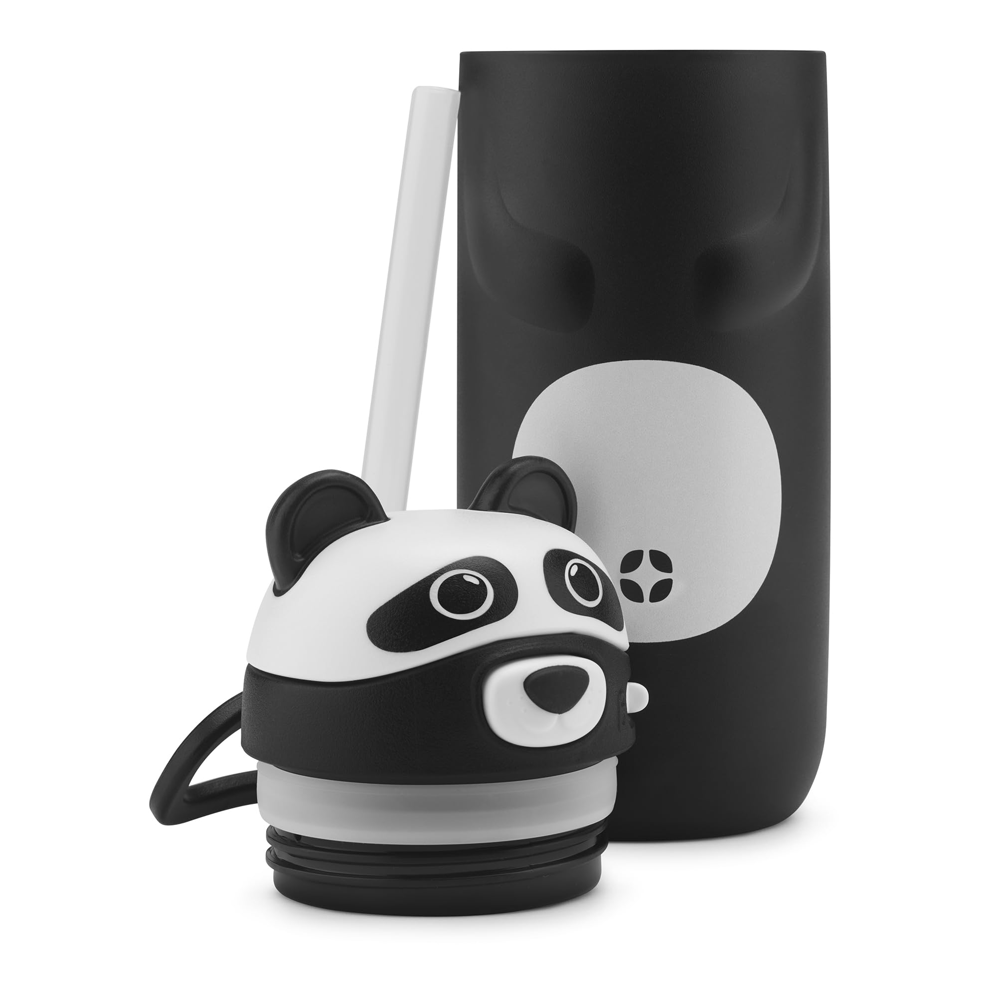 Ello Ellies - Borraccia termica in acciaio inox per bambini, con cannuccia e maniglia per il trasporto integrata e coperchio di chiusura a prova di perdite, per zaino scolastico, portapranzo e sport