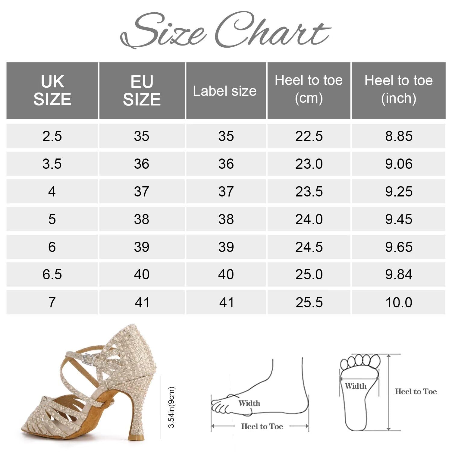 Zapatos de Baile de salón de Diamantes de imitación para Mujer Zapatos de Baile de Salsa Latina Zapatos de Baile de salón con Correa Cruzada