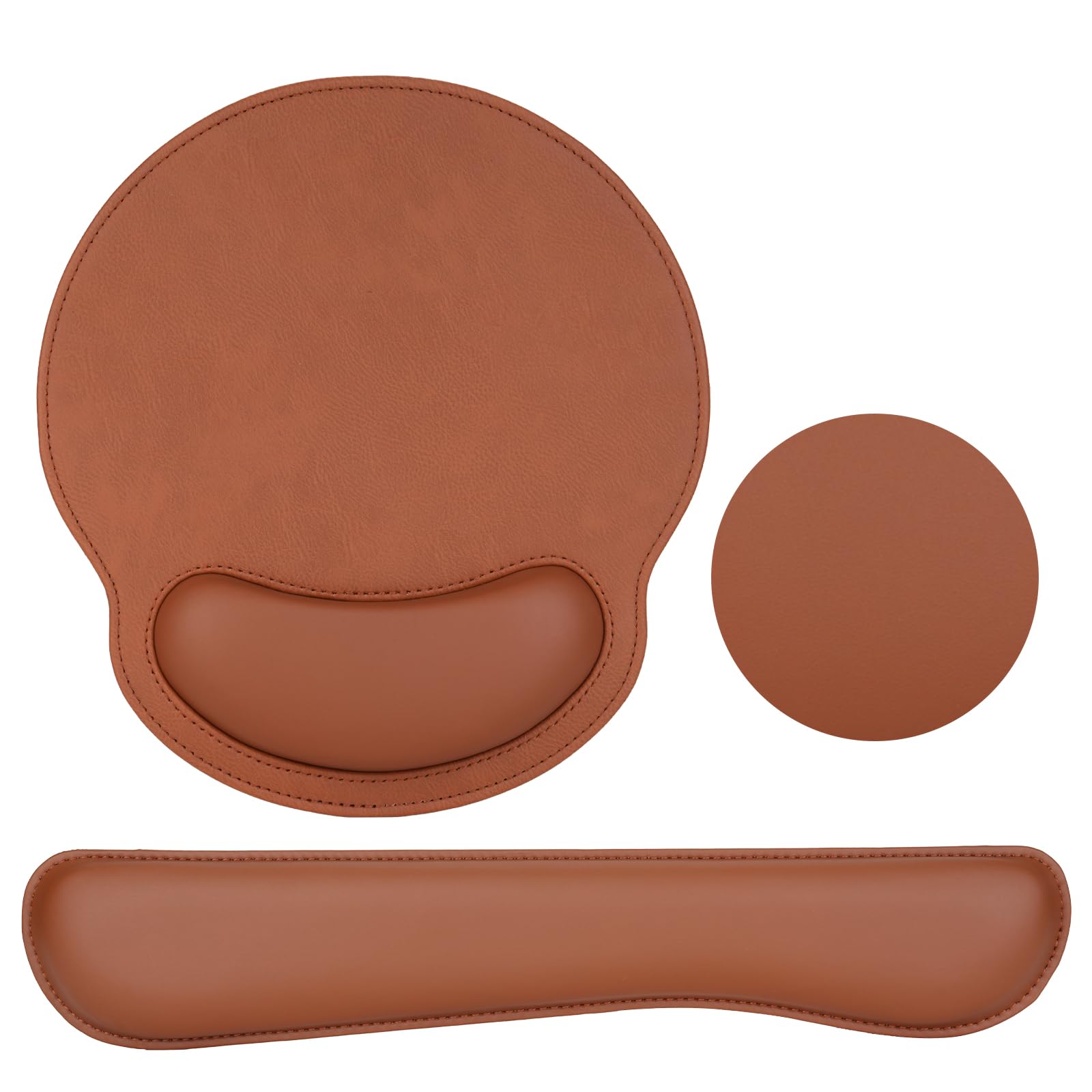 MOSISO Wrist Rest Support for Mouse Pad Keyboard Set Ergonomic PU Leather Keyboard and Mousepad with Wrist Rest