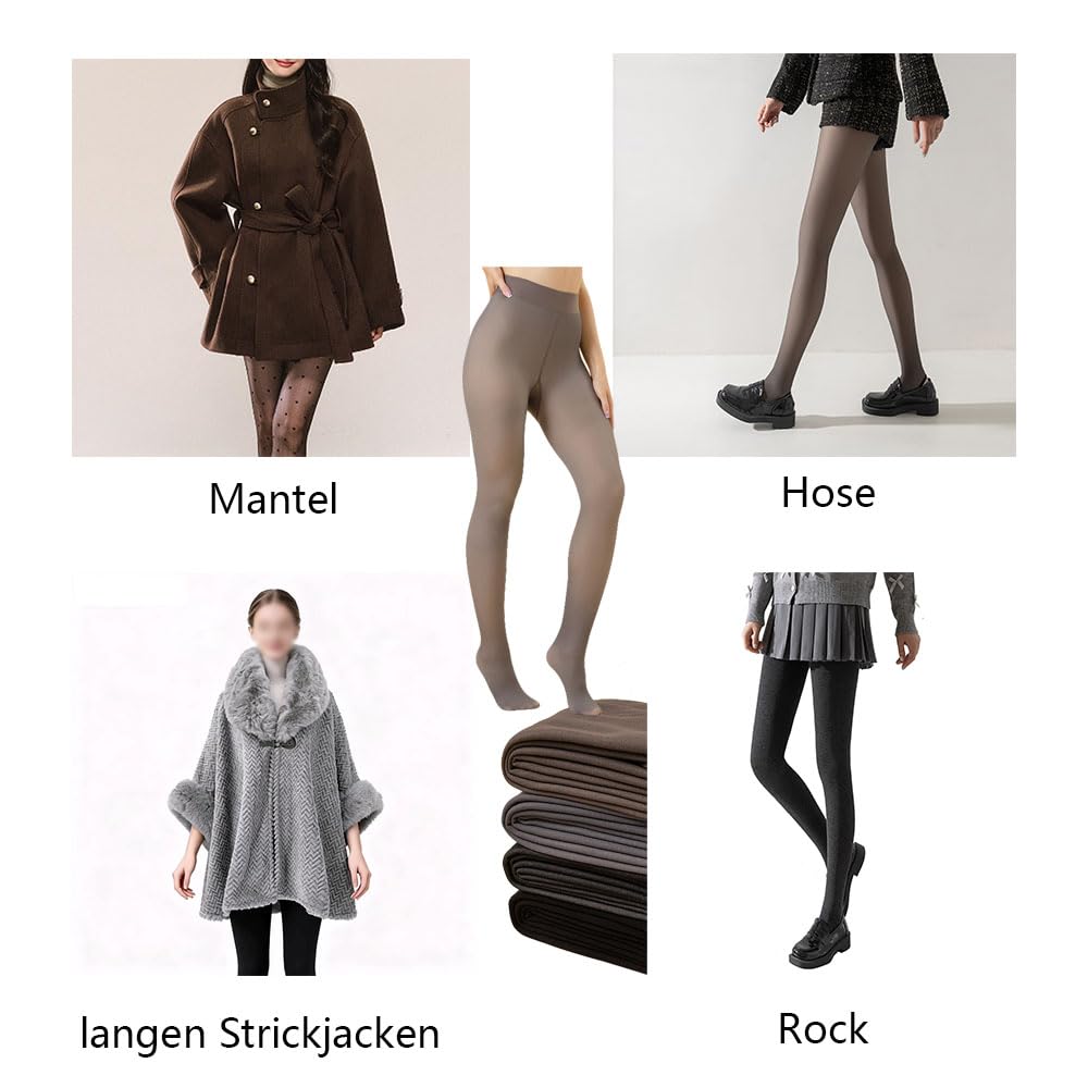 Collant termici da donna, 2 pezzi, design a vita alta, elasticizzati, delicati sulla pelle, adatti per tutti i vestiti invernali, si adattano perfettamente a vestiti invernali stivali e molto