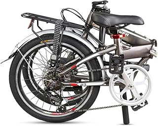TYXTYX Folding Bike 21 Inch 7 Speeds Aluminum Frame Mountain Bike for Adult Lightweight Aluminum Frame City Mini Compact Bike Bicycle Urban Commuters