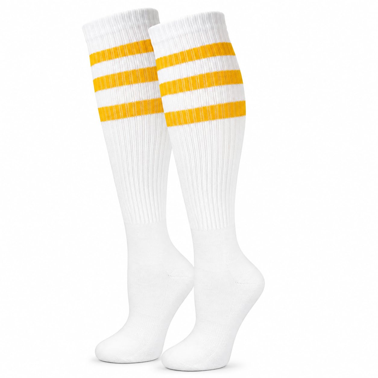 Premium Striped Adult Knee High Tall Athletic Skater Tube Socks