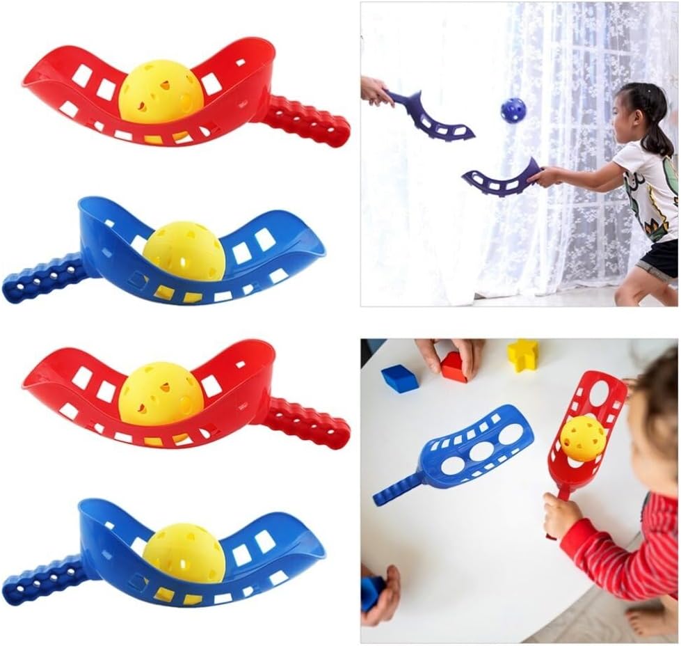 Kids Scoop Ball Game Outdoor Toys Sports Toss Game with 4 Scoops and 2 Balls for Backyard Beach Camping Family Gatherings