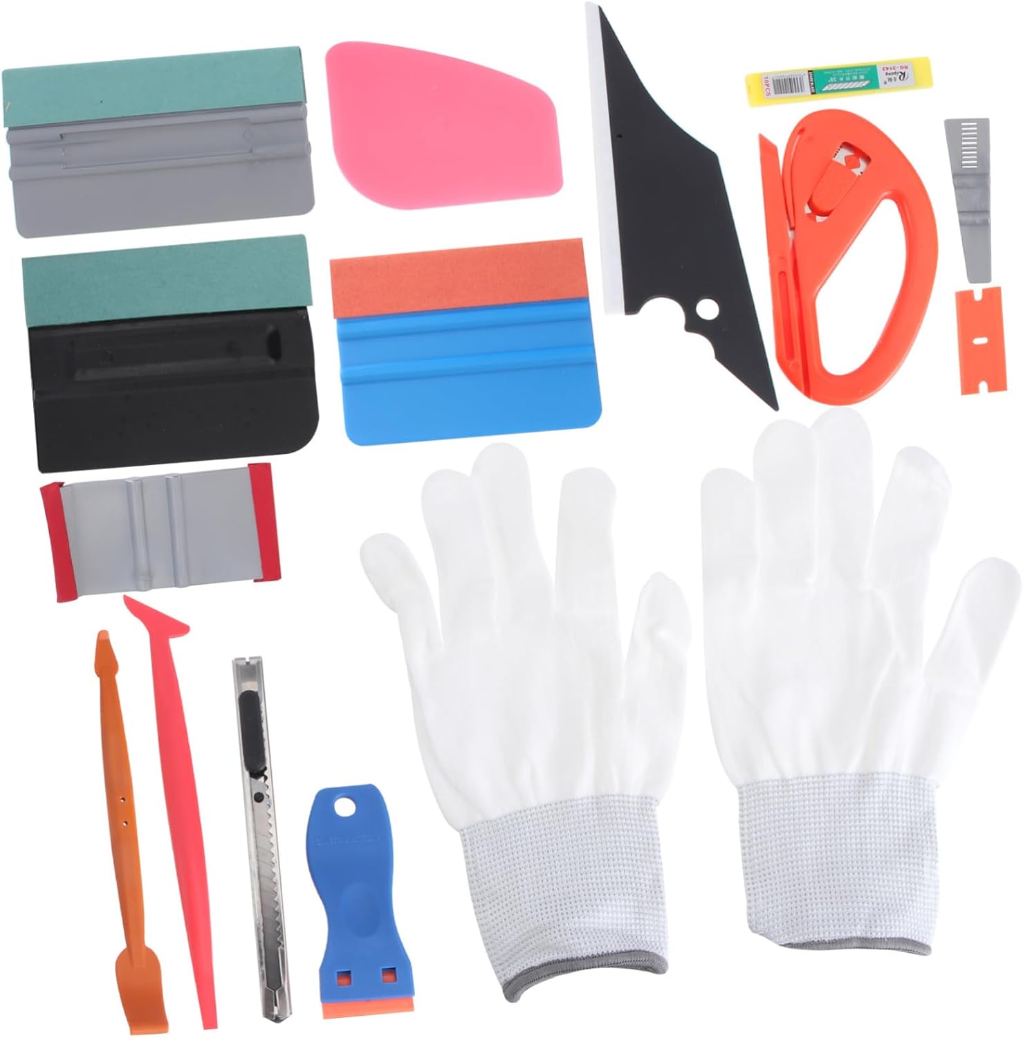 GLEAVI 15pcs Window Tint Tool Kit Professional Film Installation Set Squeegee Cutter Scraper for Auto Wrapping Efficient Bubble Removal Easy Application