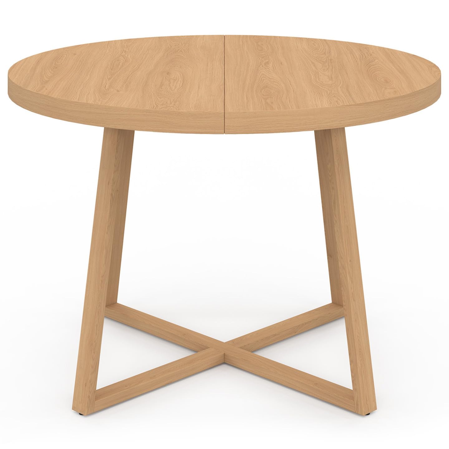 IDMarket – Mesa de comedor fija redonda Selma 4-6 personas madera efecto haya 110 cm