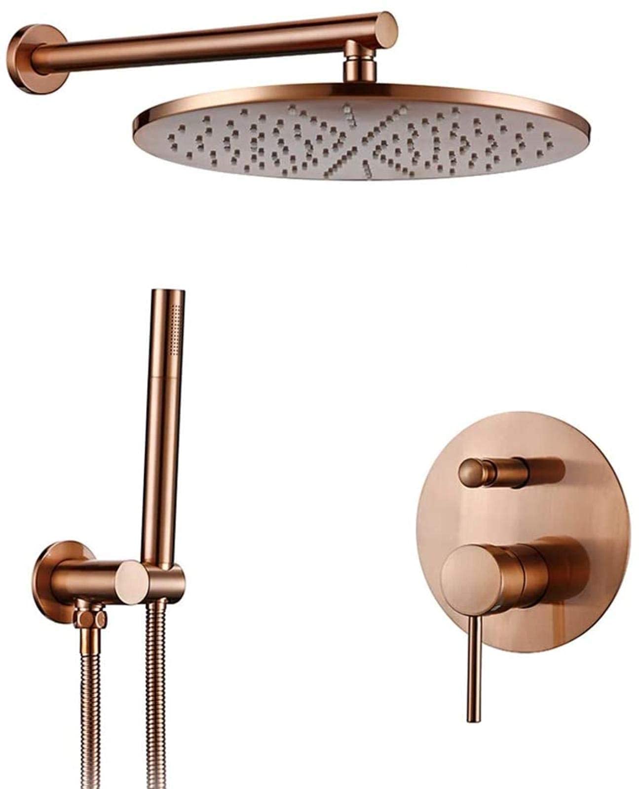 Douche à main haute finition et ciel de pluie or rose LWX de 8 pouces pour salle de bain de luxe