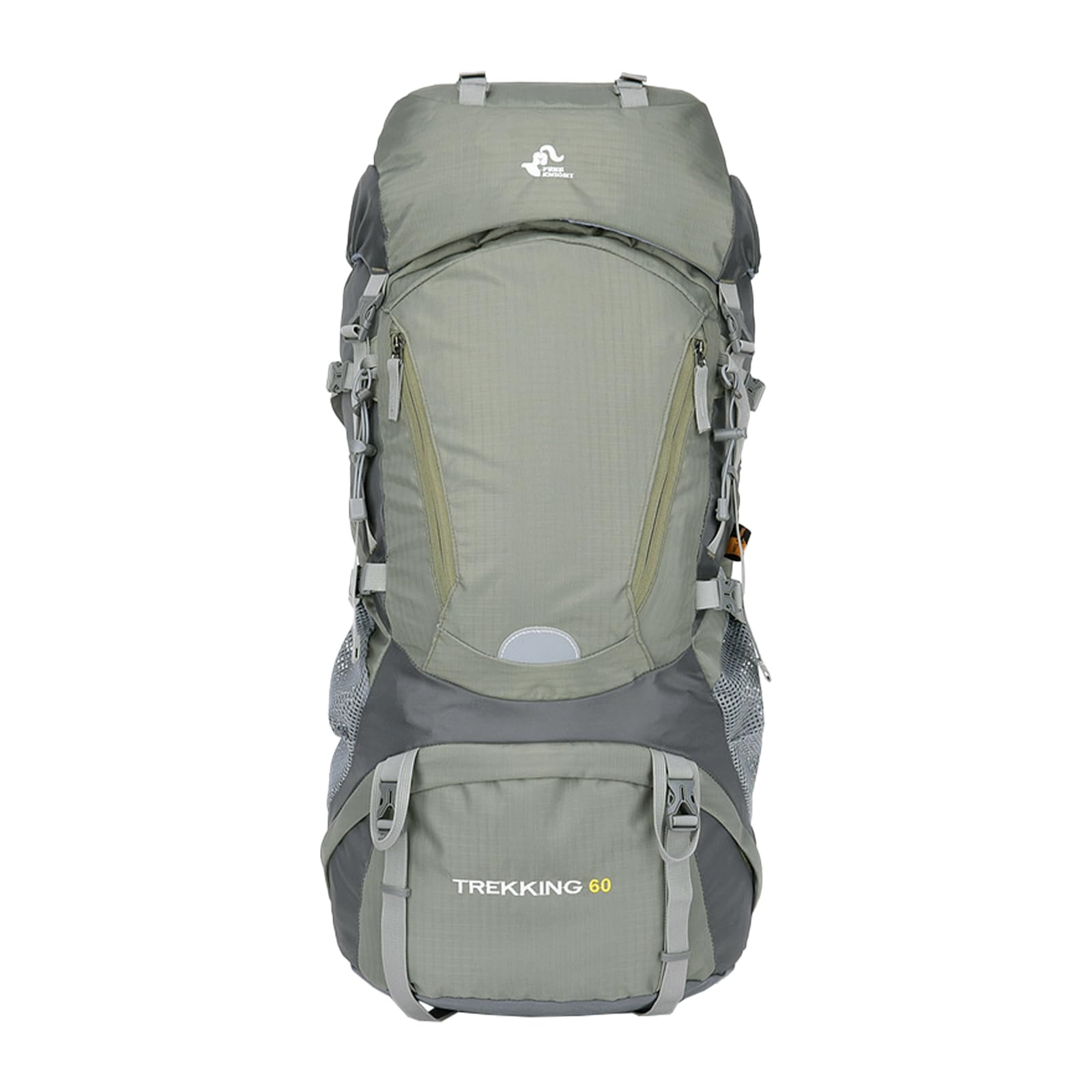 60L Zaino Outdoor Zaino da Trekking Grande Zaini Resistente con Copertura per la Pioggia Donna Uomo Backpack per Escursionismo Campeggio Arrampicata Viaggio Verde