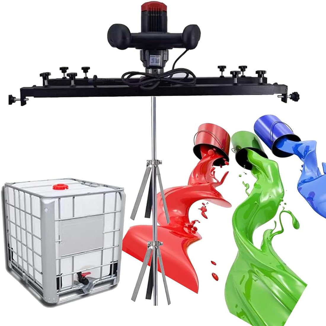 Miscelatore per Vernice IBC, Miscelatore Elettrico per Serbatoio, velocità: 0-800 Giri/Min, capacità di Agitazione: 1000L, Dimensione Regolabile, per Materiali di Rivestimento di Vernice