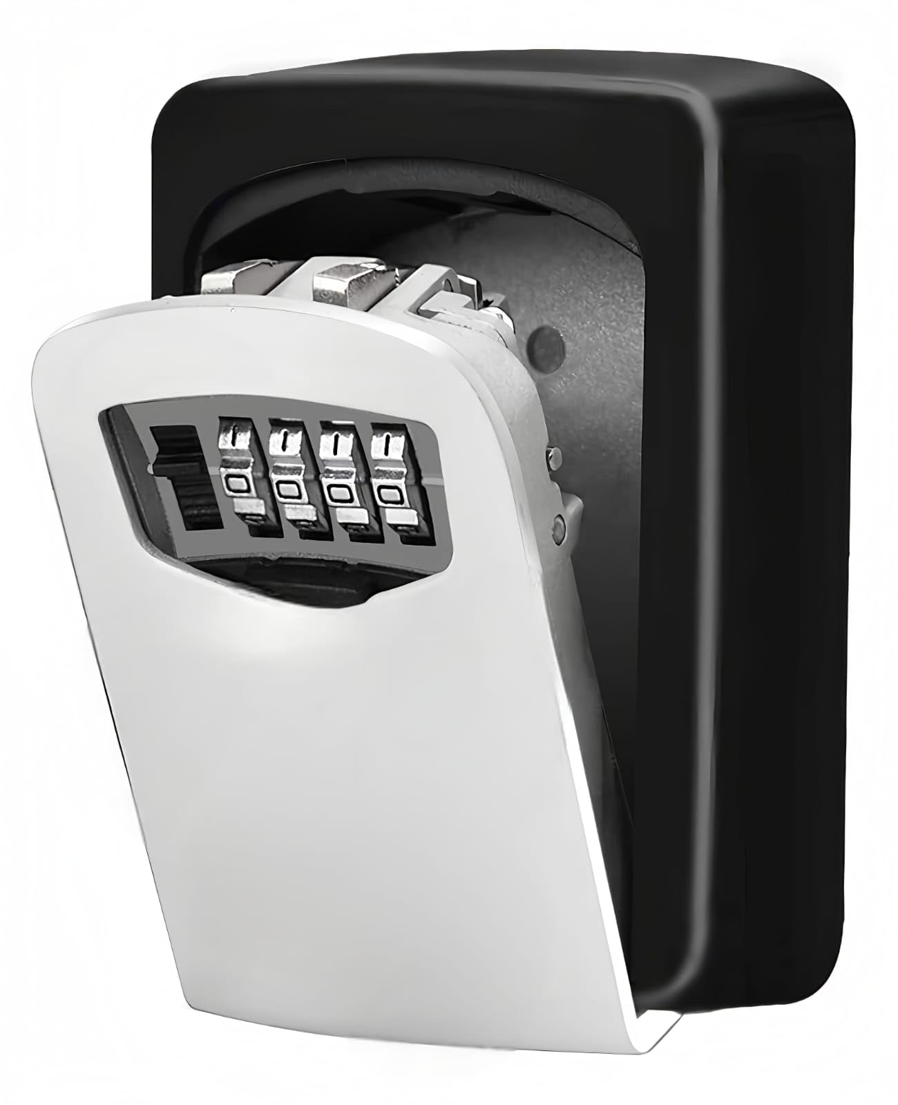 Key Lock Box Wall Mounted 4 Digit Combination, Outdoor Key Safe Box, Heavy Plastic Body, Weatherproof Secure Key Holder for Home Office Rental-picture-19