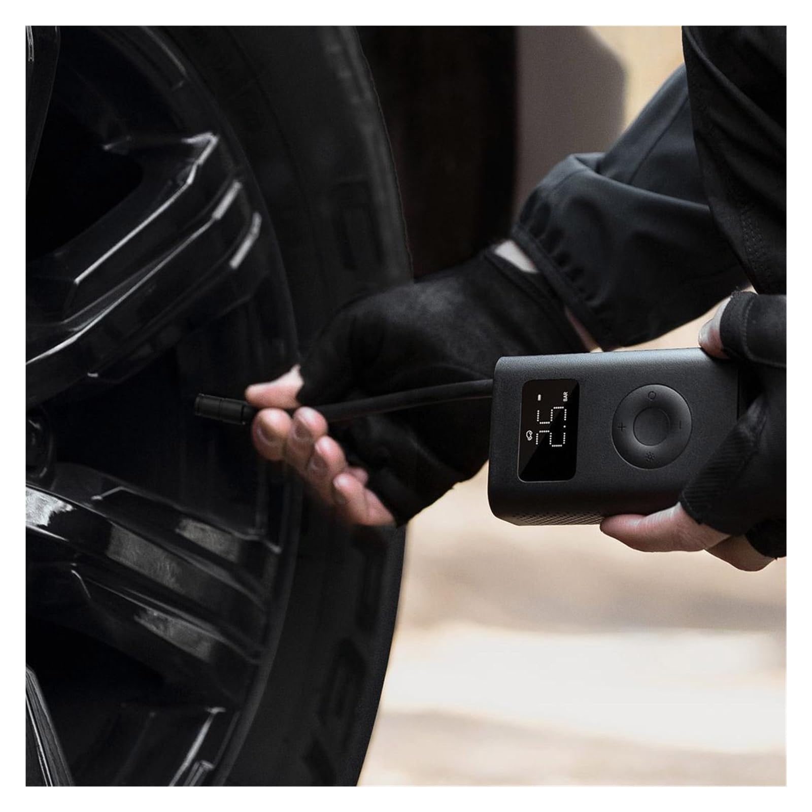 Bomba de Aire para Coche, Compresor De Aire Inflable Portátil 2000 MAh For Bicicleta, Coche, Motocicleta Y Balón para Motos