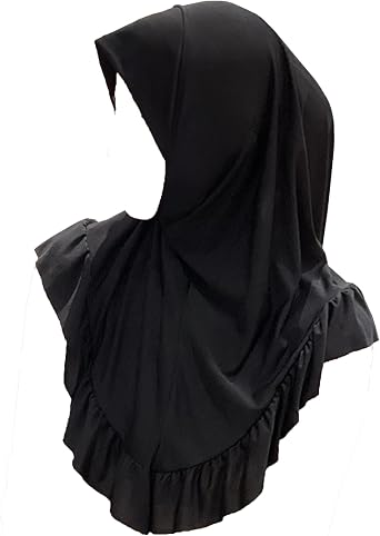 MioCloth Women One Piece Hijabs Elegant Ruffle Trim Soft Beanie Cap Turban Head Wrap Scarf Prayer Veils Headcover
