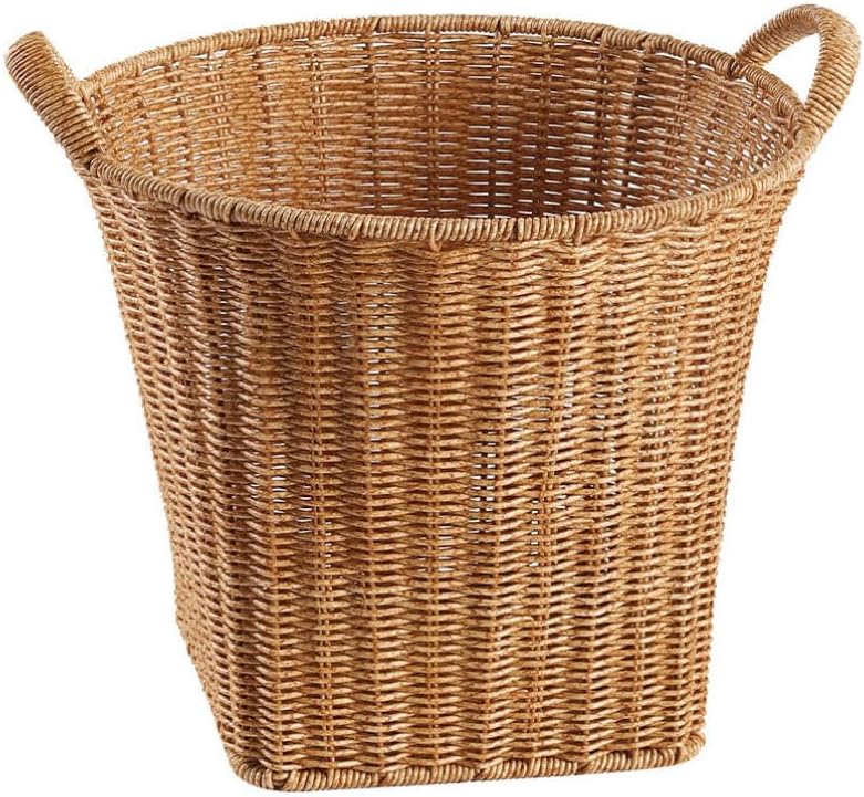 Woven Flower Basket Hand-woven Decorative Storage Basket with Handles for Flowers Snacks and Sundries Multi-purpose Imitation Rattan Design for Home Office and Outdoor Use