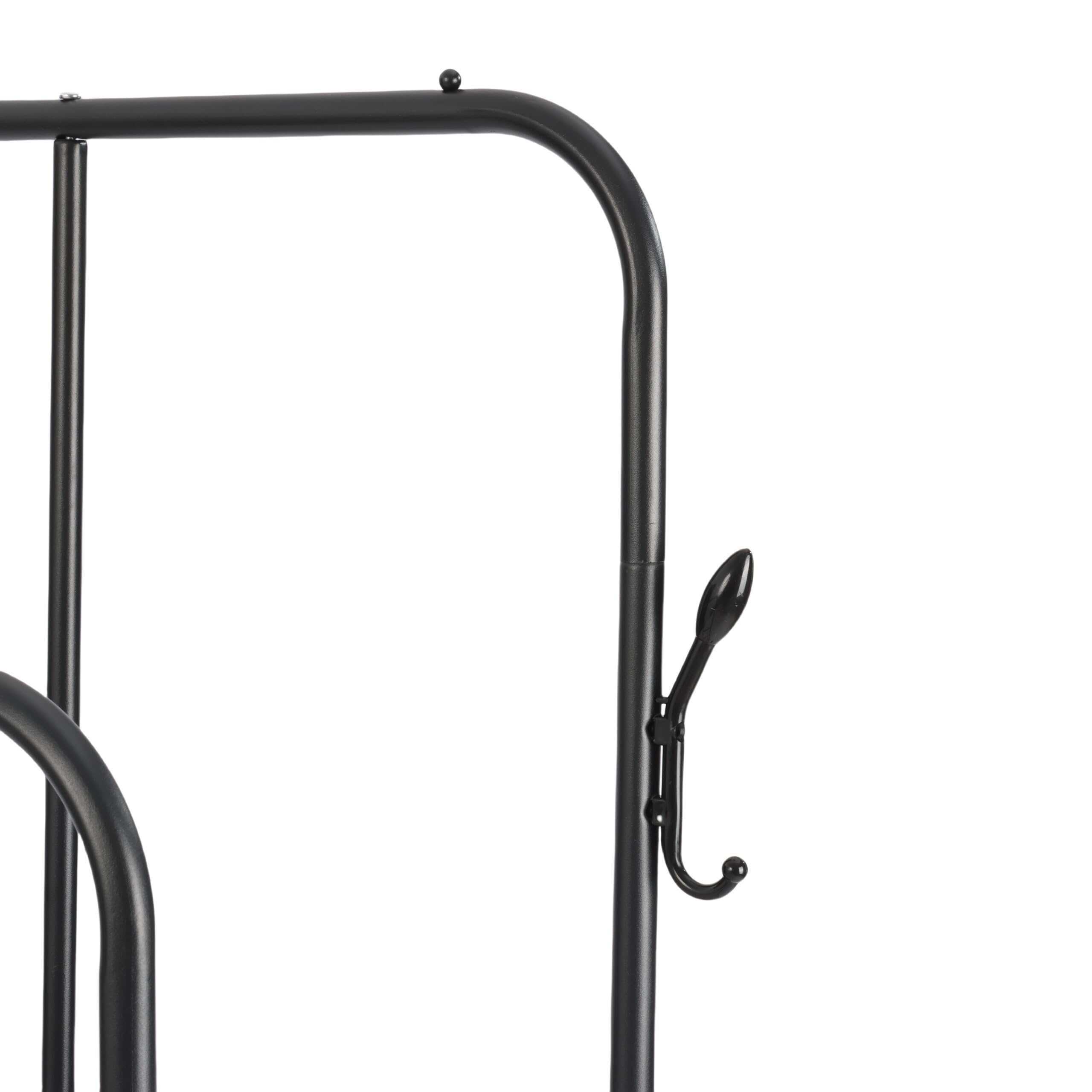 Relaxdays Appendiabiti con Rotelle, Metallo, 154x110x55 cm, Nero