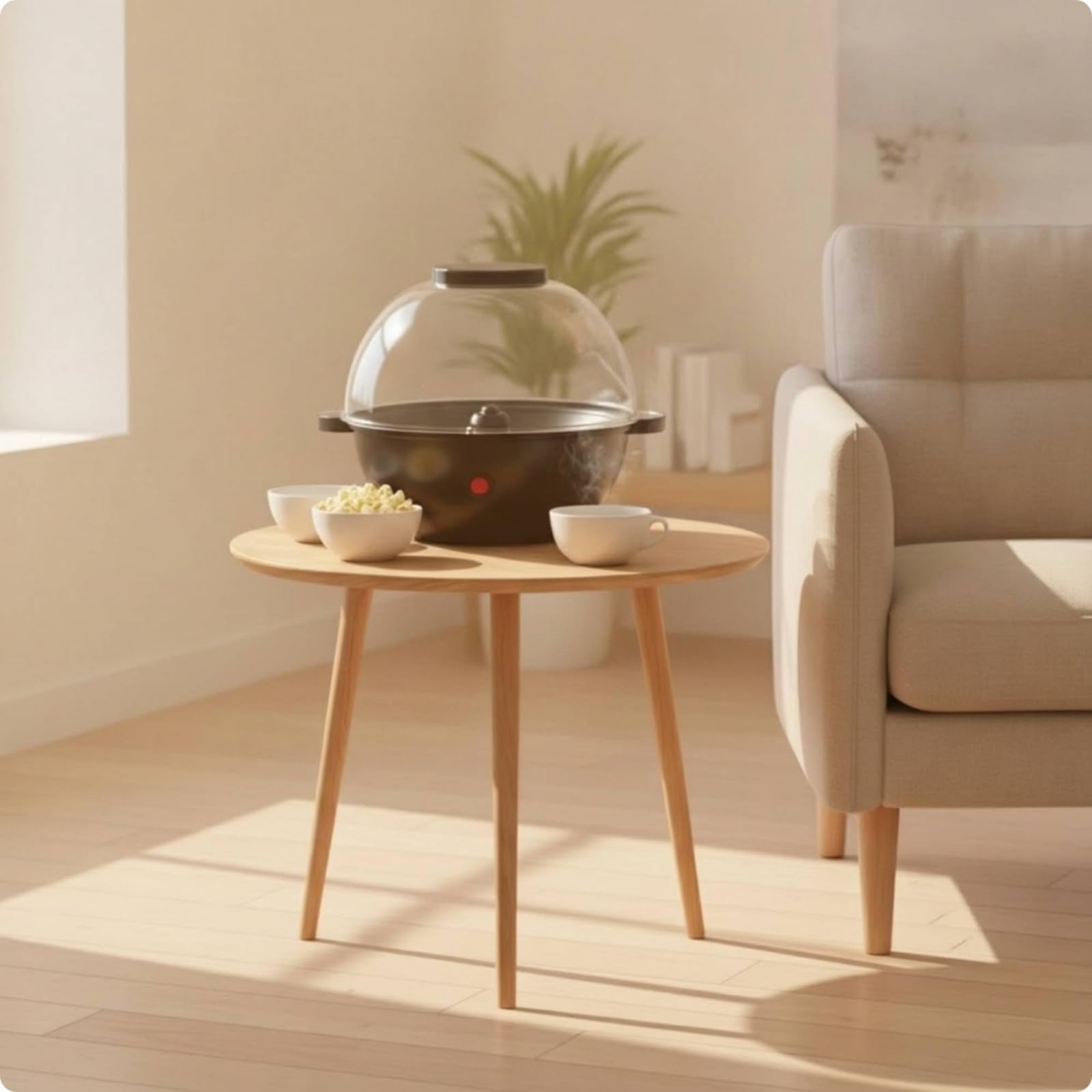 kowaku Máquina de Palomitas para Niños Máquina Palomitera Eléctrica Olla Palomera Aparato para Palomitas Máquina de Maíz Inflado con Cúpula Visible Uso con, Negro