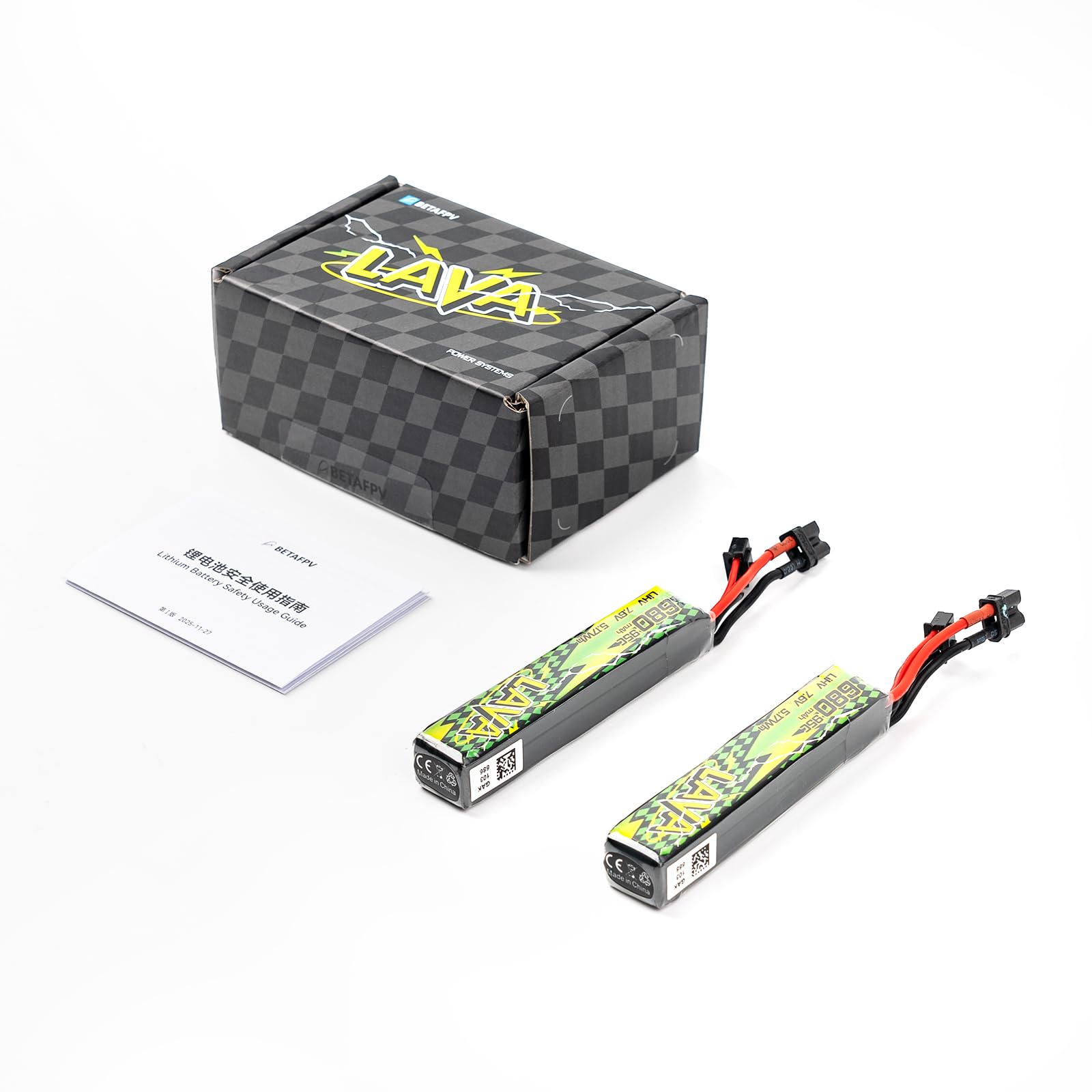 BETAFPV Lava II 2S 680mAh 7.6V 95C LiHV Lipo Battery with XT30 Connector for Brushless Whoop Drone