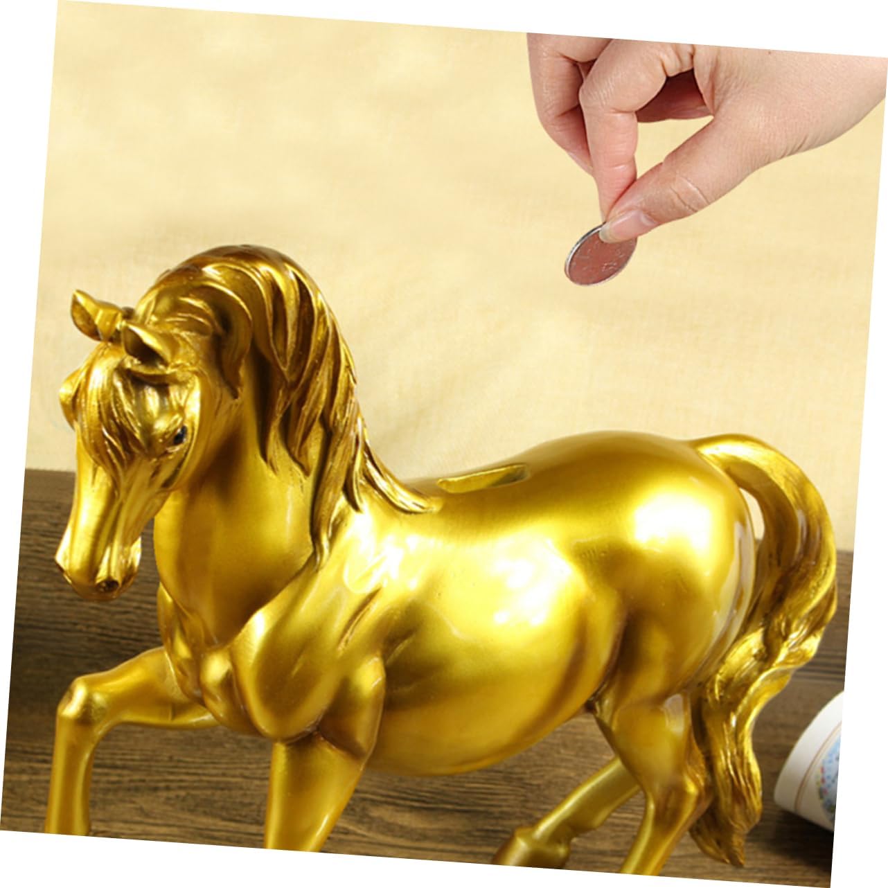 ERINGOGO Horse Shape Resin Coin Bank for Kids Artistic Money Box Creative Saving Jar Smooth Finish for Home Decor and Savings