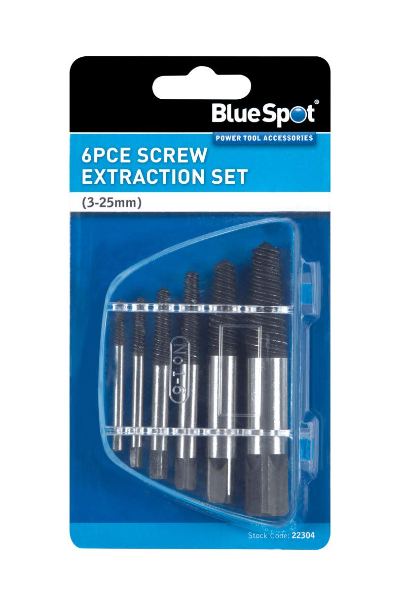 BlueSpot Tools 22304 Screw Extractor Set, 6 Piece