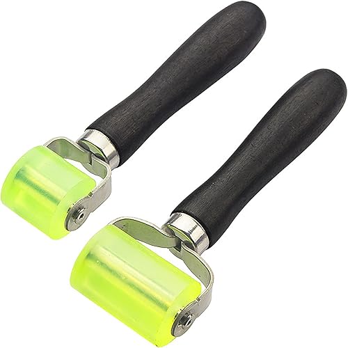 Paquete de 2 rodillos de costura automotriz de amortiguamiento de sonido, rodamientos equipados con herramienta de suavizado de poliuretano para