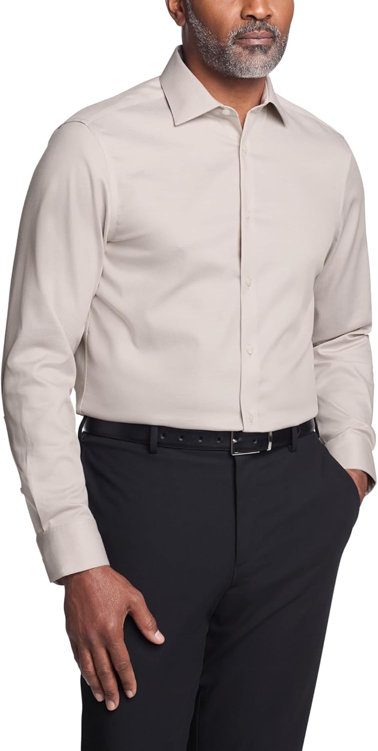 Calvin Klein Men's Dress Shirt Slim Fit Non Iron Stretch Solid