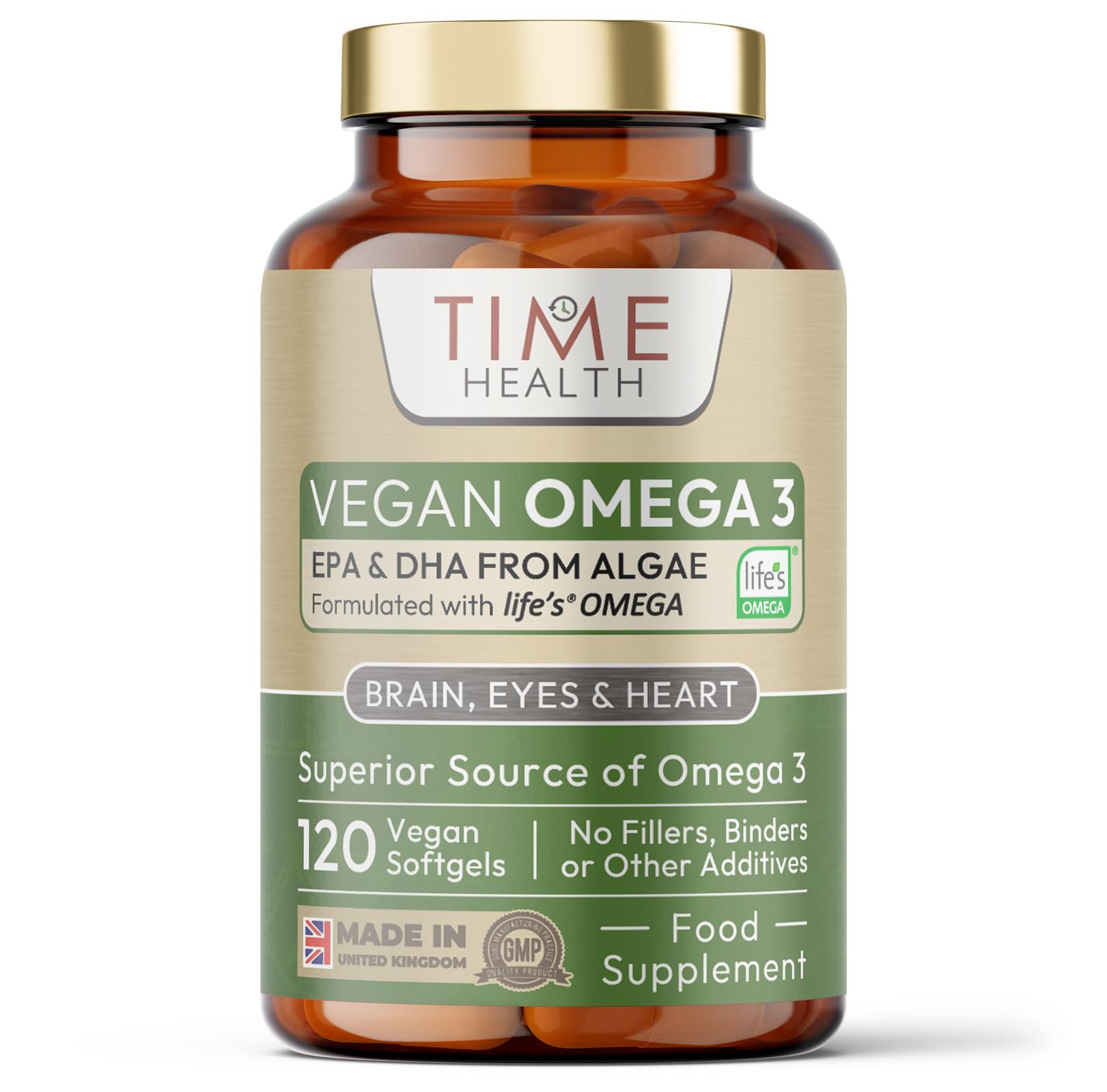 Vegan Omega 3 – EPA & DHA from Algae Oil – Premium Brand – Carrageenan-Free – Sustainable Algal Alternative to Fish Oil – Vegetarian Essential Fatty Acids – UK Made Supplement (120 Count (Pack of 1))