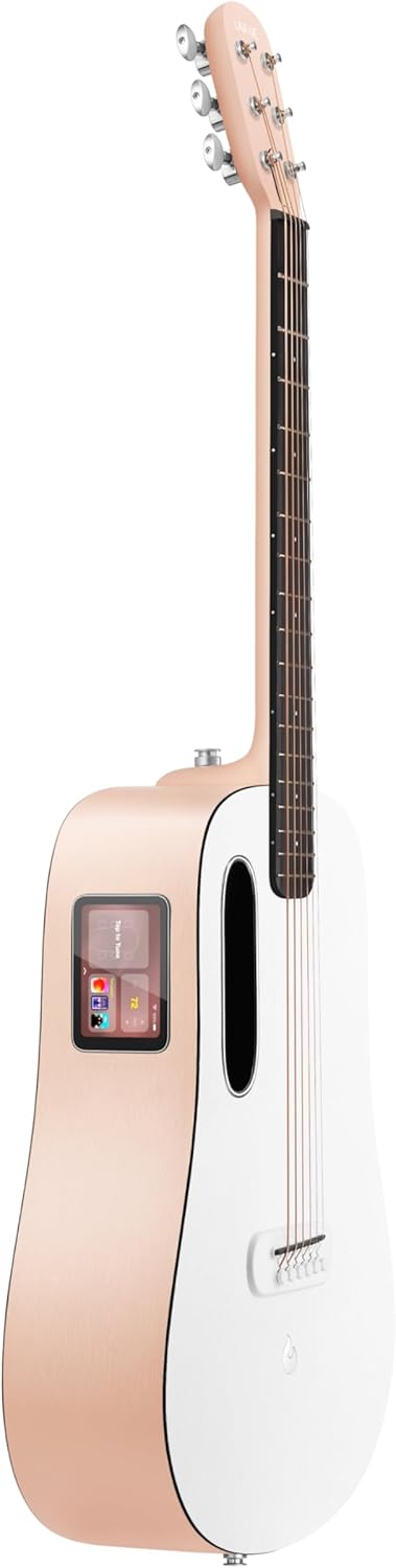 LAVA ME PLAY Smart Guitars,HILAVA 2.0 System Acoustic Electric Guitar,Right Handed 6 Steels String Acustica Guitarra For Adults & Teens & Beginner (36', LITE BAG,Light Peach & Frost White)