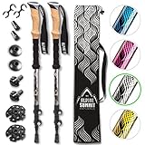 Alpine Summit Hiking/Trekking Poles with Anti-Shock Tips, Walking Sticks with Strong and Lightweight 7075 Aluminum and Cork Grips - Enjoy The Great Outdoors