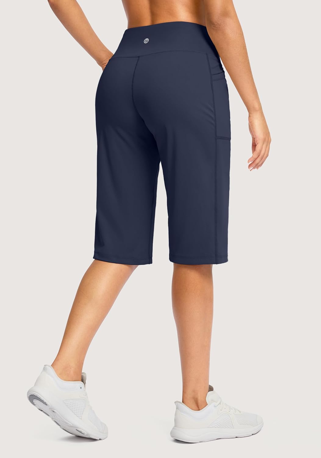 G Gradual Women's 14" Bermuda Long Shorts Knee Length High Waisted Athletic Shorts with Pockets Stretch Casual Summer Walking - Image 3